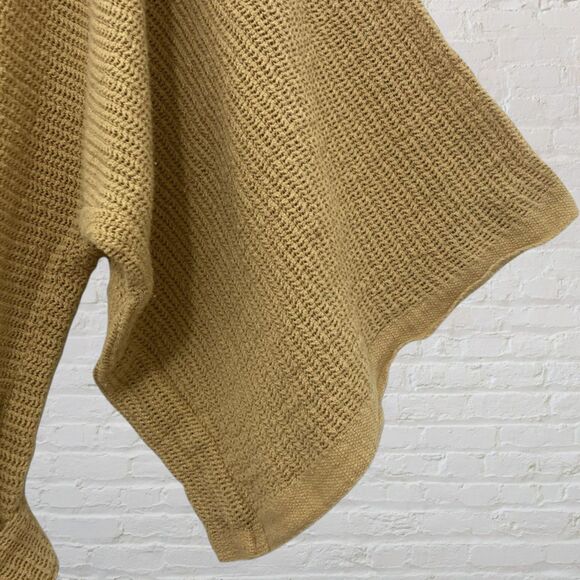 Joy Charlotta XS Cotton Knit Dress Tie Belt Mustard Yellow Side Slit Boho - Picture 10 of 16